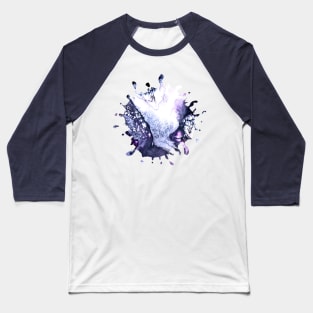 Icy Blue/Purple Acrylic Pour Paint Splash Baseball T-Shirt